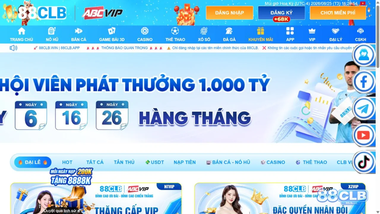 Chương trình khuyến mãi nhà cái 88CLB