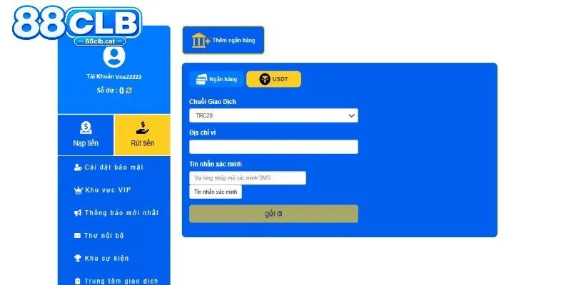 Phương thức nhận tiền thưởng qua tài khoản ngân hàng